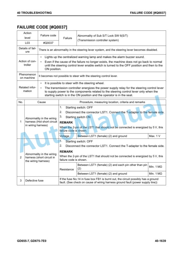 Komatsu GD655-7, GD675-7E0 Motor Grader Shop Manual SEN06741-06 4 Komatsu GD655-7, GD675-7E0 Motor Grader Shop Manual SEN06741-06 - Image 4