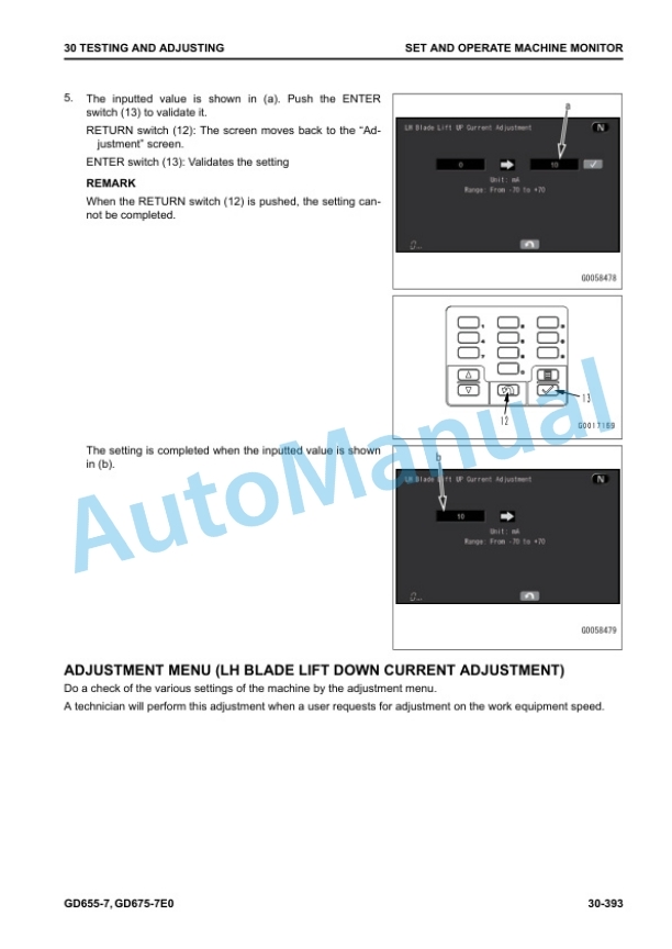 Alternative view of Komatsu GD655-7, GD675-7E0 Motor Grader Shop Manual SEN06741-12