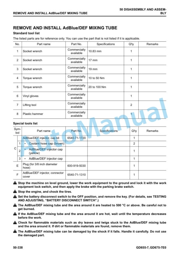 Komatsu GD655-7, GD675-7E0 Motor Grader Shop Manual SEN06741-12 5 Komatsu GD655-7, GD675-7E0 Motor Grader Shop Manual SEN06741-12 - Image 5