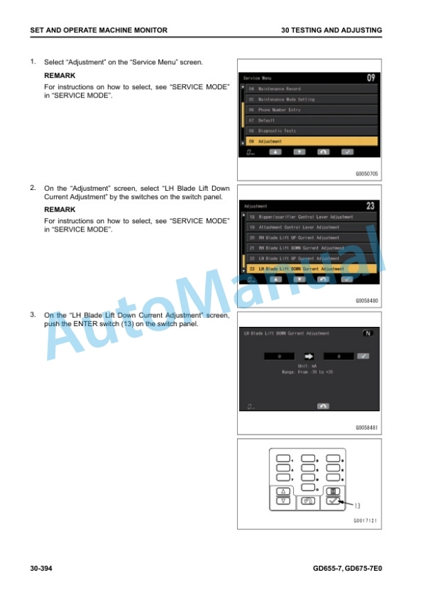 Alternative view of Komatsu GD655-7, GD675-7E0 Motor Grader Shop Manual SEN06741-13