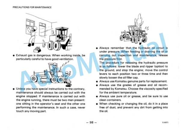 Komatsu GD705A-3 Motor Grader Operation and Maintenance Manual SEAM234Y01 4 Komatsu GD705A-3 Motor Grader Operation and Maintenance Manual SEAM234Y01 - Image 4