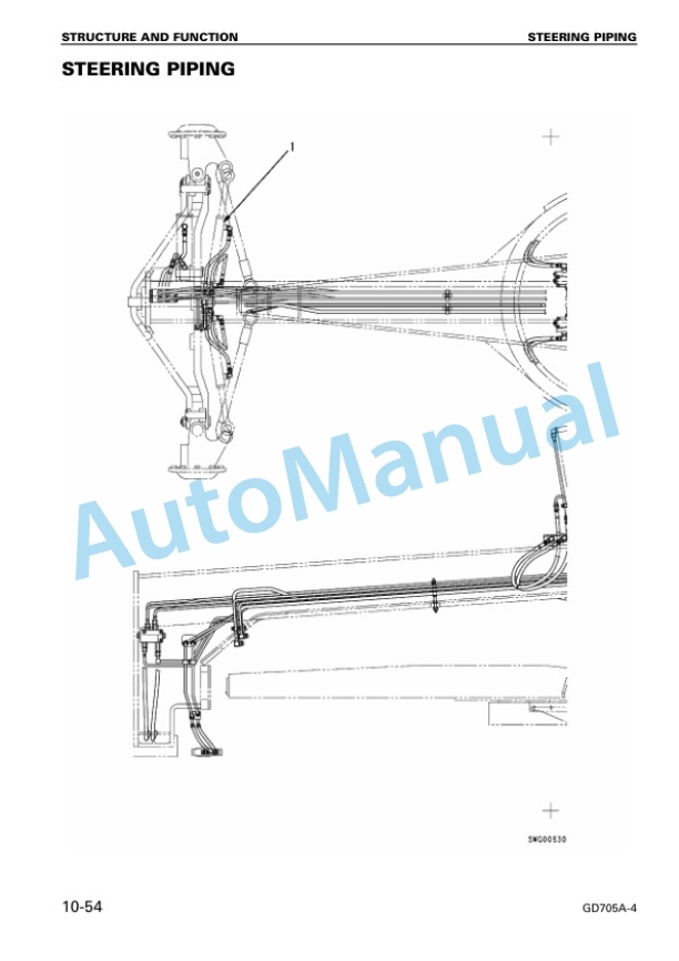 Alternative view of Komatsu GD705A-4 Motor Grader Shop Manual SEBM022104