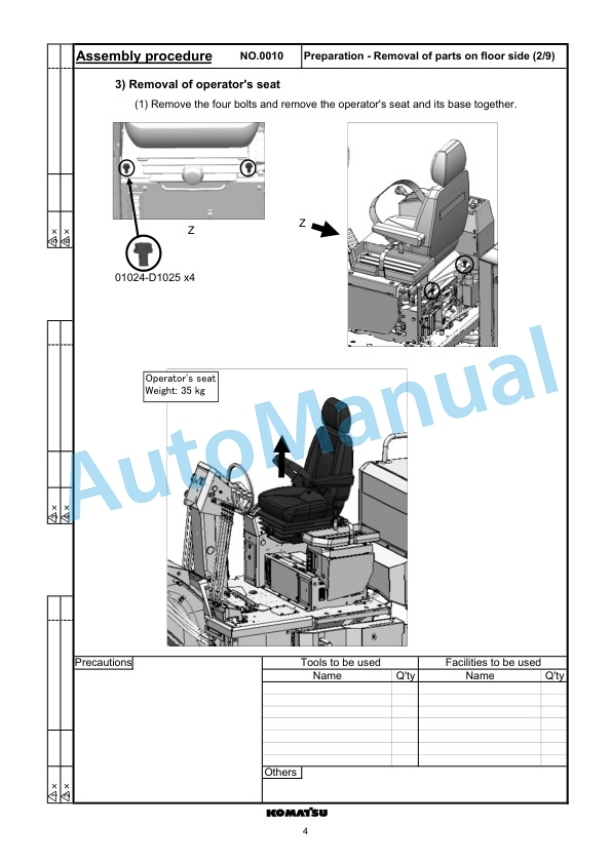Komatsu GD755-5R Motor Grader Field Assembly Manual GEN00113-00 2 Komatsu GD755-5R Motor Grader Field Assembly Manual GEN00113-00 - Image 2