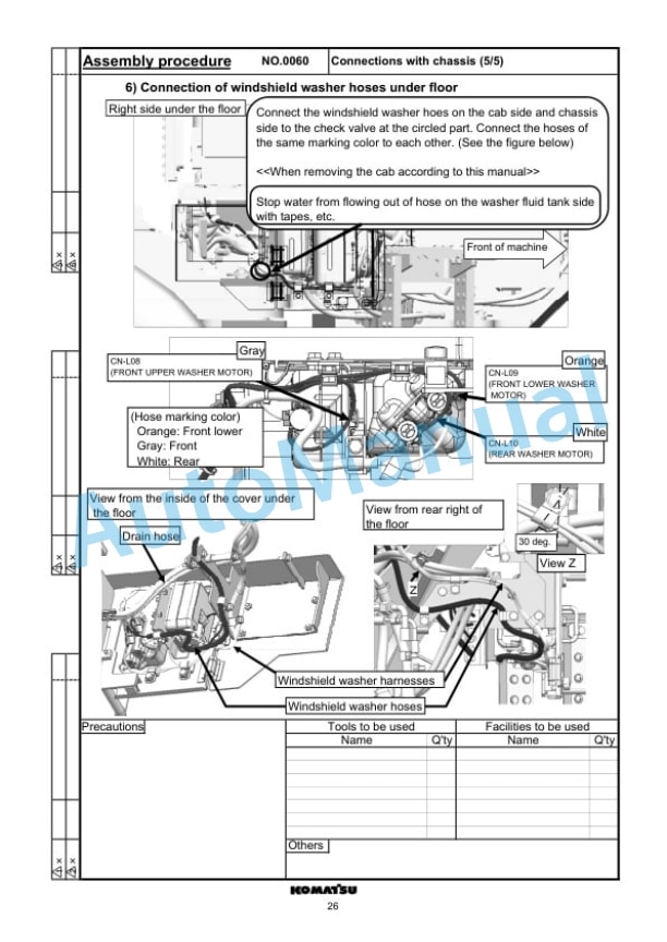 Komatsu GD755-5R Motor Grader Field Assembly Manual GEN00113-00 5 Komatsu GD755-5R Motor Grader Field Assembly Manual GEN00113-00 - Image 5