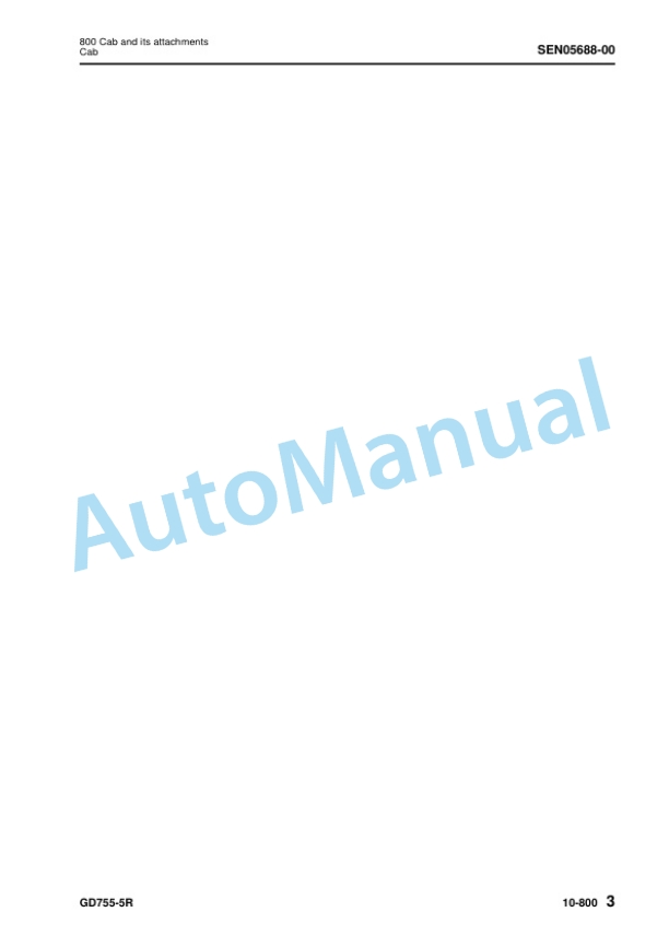 Alternative view of Komatsu GD755-5R Motor Grader Shop Manual SEN05668-04