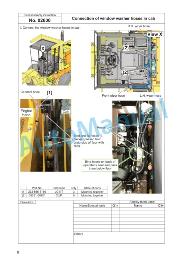 Komatsu GD825A-2 Motor Grader Field Assembly Instruction GEN00256-00 4 Komatsu GD825A-2 Motor Grader Field Assembly Instruction GEN00256-00 - Image 4