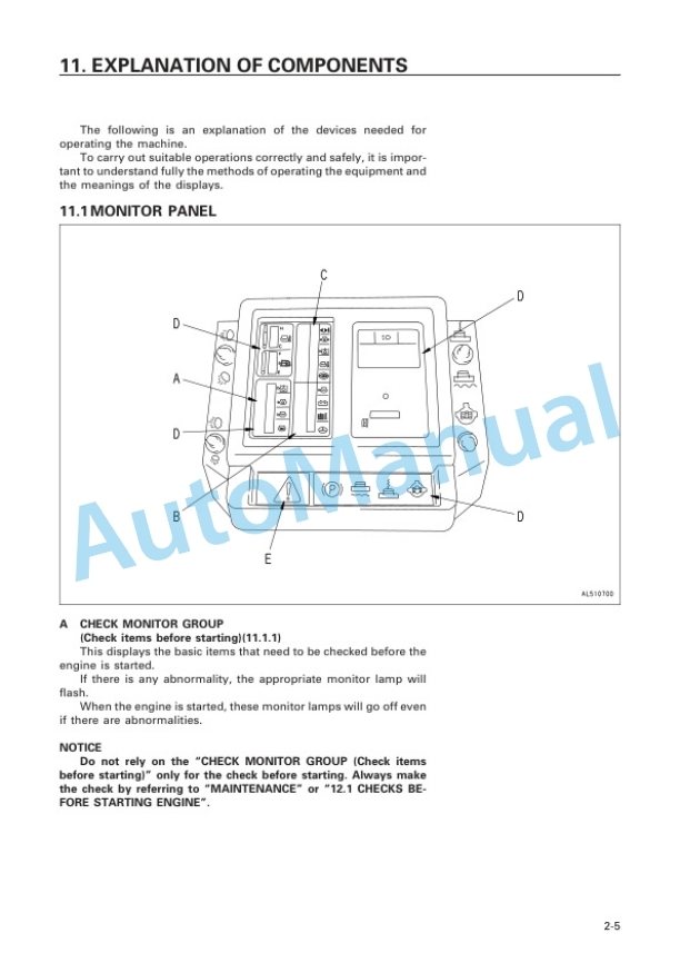 Komatsu GD825A-2 Motor Grader Operation and Maintenance Manual SEAM021400 2 Komatsu GD825A-2 Motor Grader Operation and Maintenance Manual SEAM021400 - Image 2