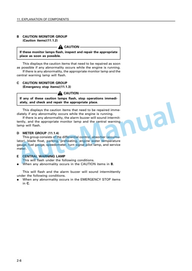 Komatsu GD825A-2 Motor Grader Operation and Maintenance Manual SEAM021403T 2 Komatsu GD825A-2 Motor Grader Operation and Maintenance Manual SEAM021403T - Image 2