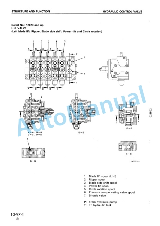 Alternative view of Komatsu GD825A-2 Motor Grader Shop Manual SEBM002320