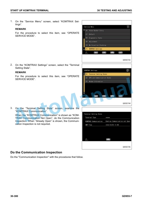 Alternative view of Komatsu GD955-7 Motor Grader Shop Manual SEN06936-01