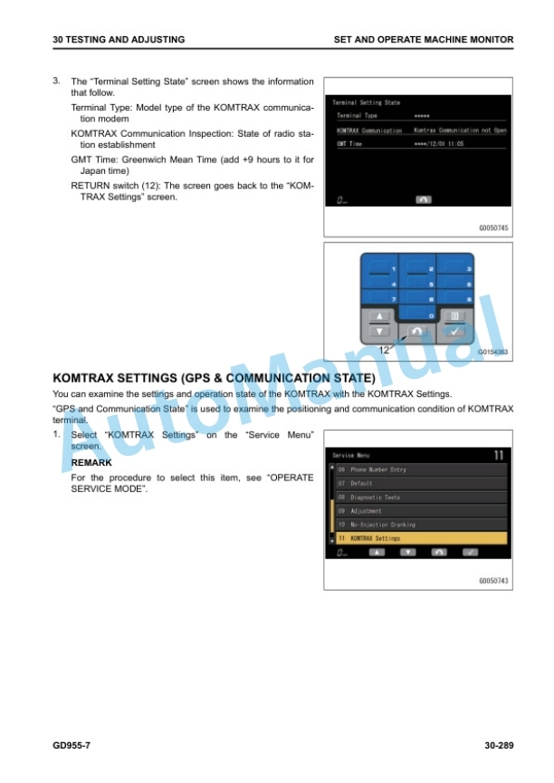 Alternative view of Komatsu GD955-7 Motor Grader Shop Manual SEN06936-03