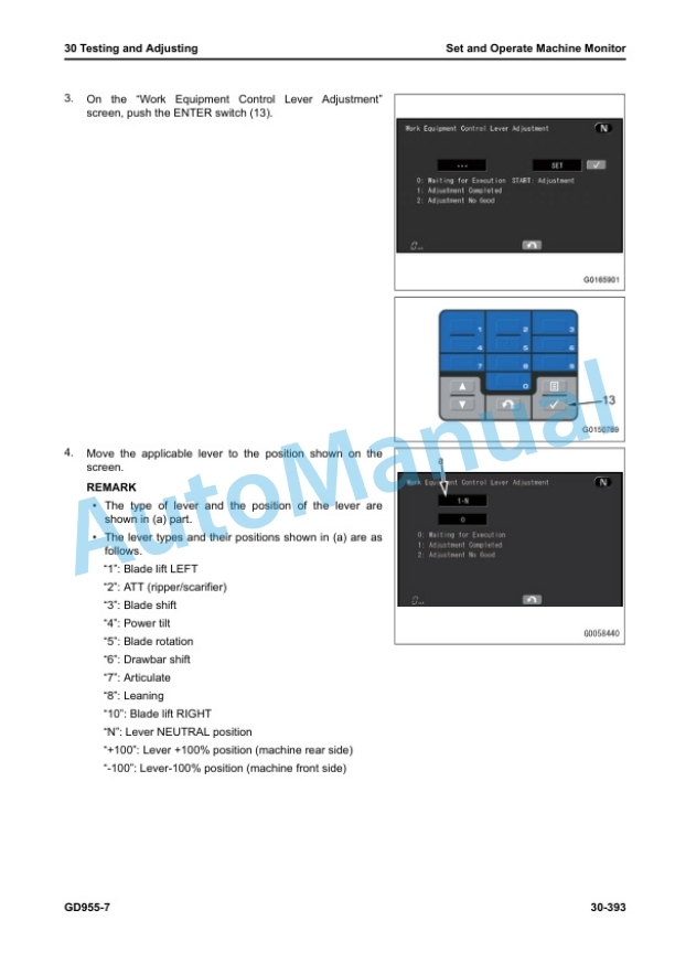 Alternative view of Komatsu GD955-7 Motor Grader Shop Manual SEN06936-04