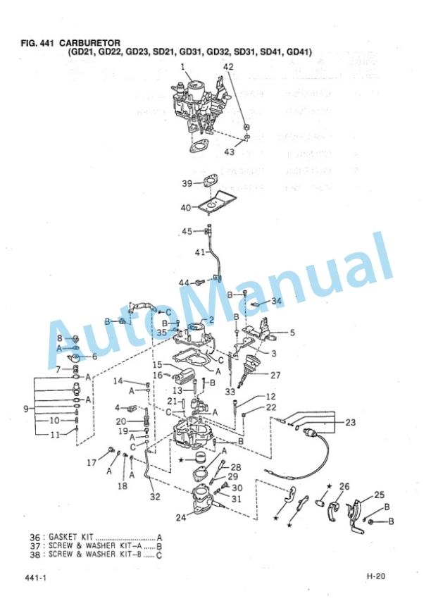 Komatsu H-20 Gasoline Engine Parts Manual PGBH200-01 3 Komatsu H-20 Gasoline Engine Parts Manual PGBH200-01-3