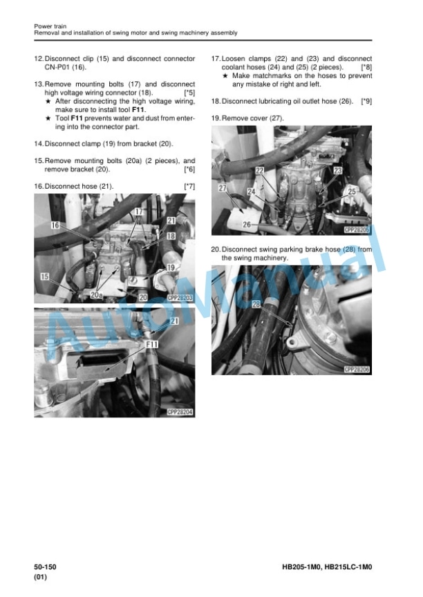 Komatsu HB205-1M0, HB215LC-1M0 Hydraulic Excavator Shop Manual SEN06250-07 5 Komatsu HB205-1M0, HB215LC-1M0 Hydraulic Excavator Shop Manual SEN06250-07 - Image 5