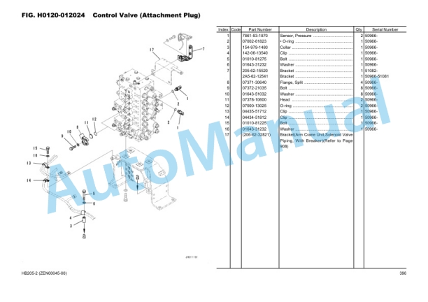 Komatsu HB205-2 Hydraulic Excavator Parts Manual ZEN00045-00 3 Komatsu HB205-2 Hydraulic Excavator Parts Manual ZEN00045-00-3