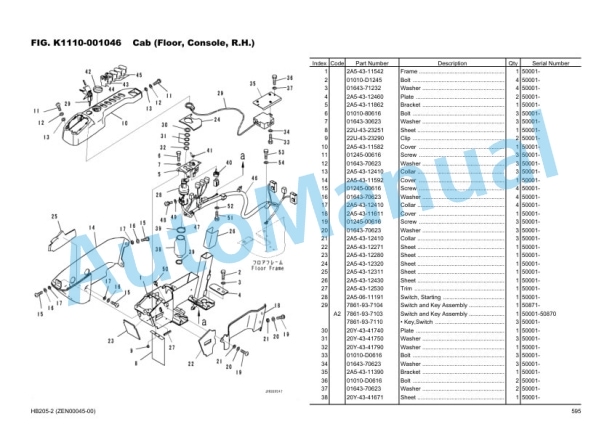Komatsu HB205-2 Hydraulic Excavator Parts Manual ZEN00045-00 4 Komatsu HB205-2 Hydraulic Excavator Parts Manual ZEN00045-00-4