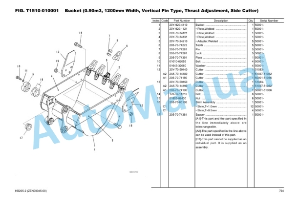 Komatsu HB205-2 Hydraulic Excavator Parts Manual ZEN00045-00 5 Komatsu HB205-2 Hydraulic Excavator Parts Manual ZEN00045-00-5