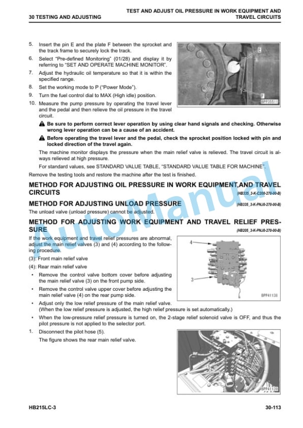 Alternative view of Komatsu HB215LC-3 Hydraulic Excavator Shop Manual UENBM00461