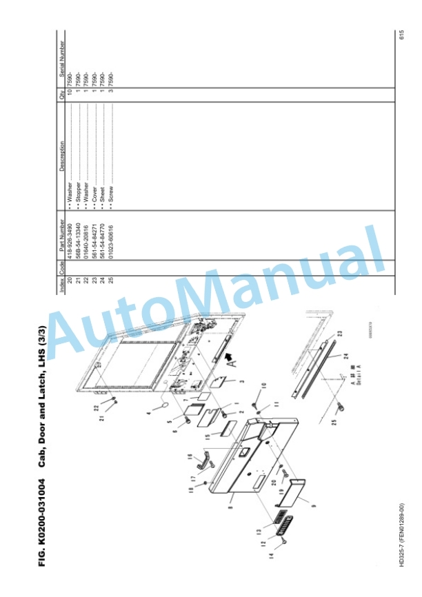 Komatsu HB325-7 Hydraulic Excavator Parts Manual EEPC011400 4 Komatsu HB325-7 Hydraulic Excavator Parts Manual EEPC011400-4