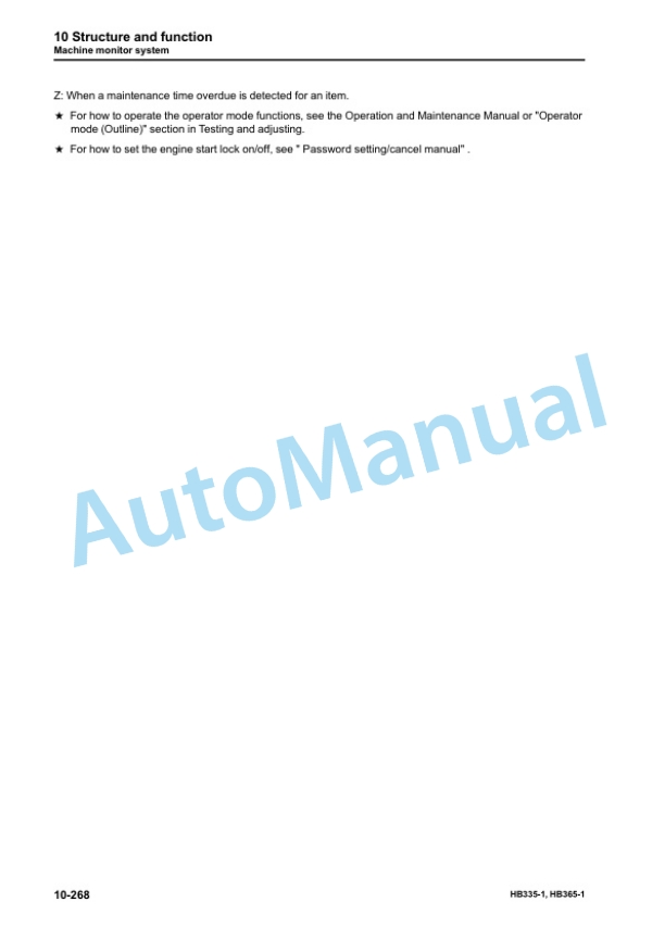 Alternative view of Komatsu HB335-1, HB335LC-1, HB365-1, HB365LC-1 Hybrid Hydraulic Excavator Shop Manual SEN06366-02