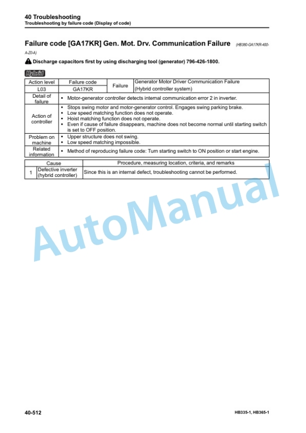 Komatsu HB335-1, HB335LC-1, HB365-1, HB365LC-1 Hydraulic Excavator Shop Manual SEN06366-05 4 Komatsu HB335-1, HB335LC-1, HB365-1, HB365LC-1 Hydraulic Excavator Shop Manual SEN06366-05 - Image 4