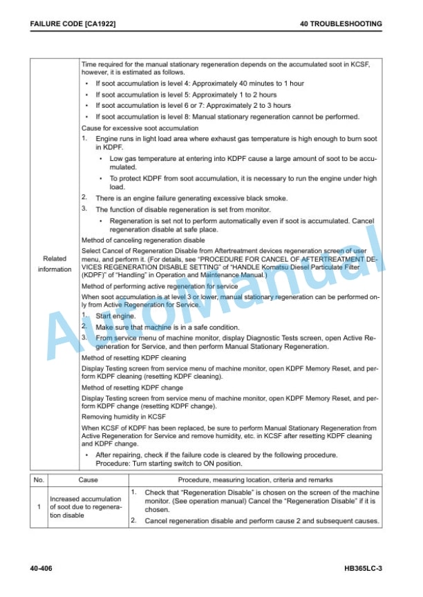 Komatsu HB365LC-3, HB365NLC-3 Hydraulic Excavator Shop Manual UENBM00451 3 Komatsu HB365LC-3, HB365NLC-3 Hydraulic Excavator Shop Manual UENBM00451 - Image 3