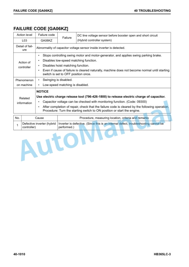 Komatsu HB365LC-3 Hydraulic Excavator Shop Manual SEN06598-05 4 Komatsu HB365LC-3 Hydraulic Excavator Shop Manual SEN06598-05 - Image 4