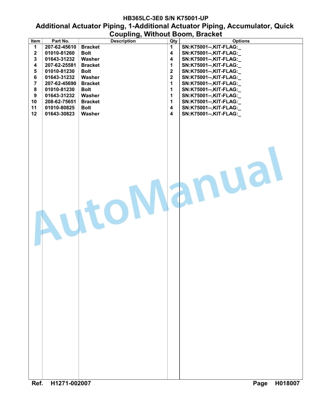 Komatsu HB365LC-3E0 Parts Manual PC00074u 3 Komatsu HB365LC-3E0 Parts Manual PC00074u-3