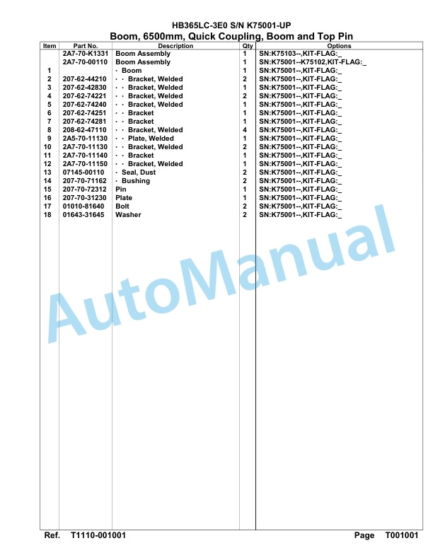 Komatsu HB365LC-3E0 Parts Manual PC00074u 5 Komatsu HB365LC-3E0 Parts Manual PC00074u-5