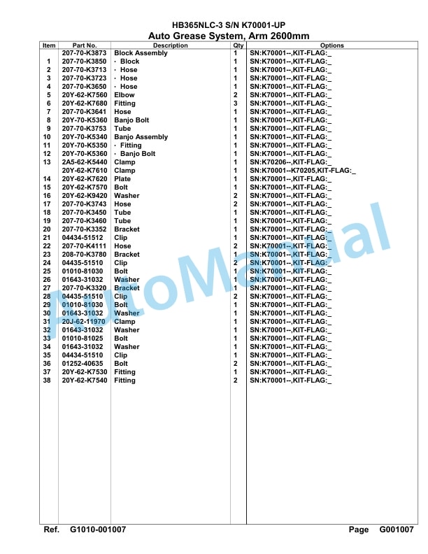 Komatsu HB365NLC-3 Parts Manual PC00028u 2 Komatsu HB365NLC-3 Parts Manual PC00028u-2