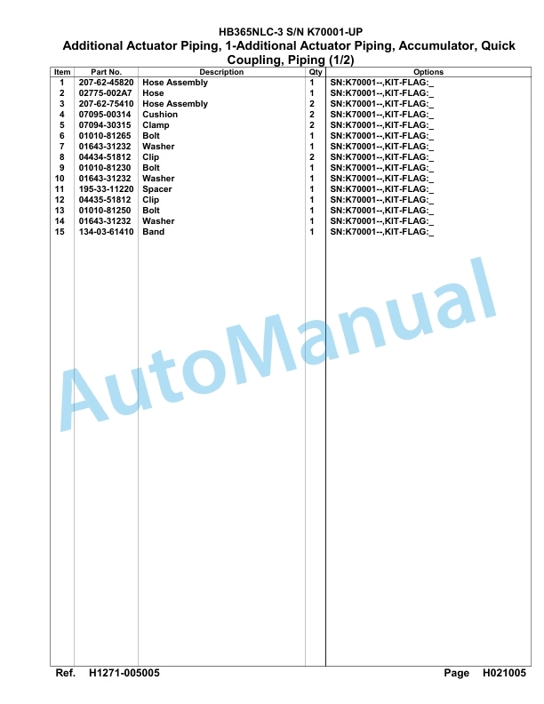 Komatsu HB365NLC-3 Parts Manual PC00028u 3 Komatsu HB365NLC-3 Parts Manual PC00028u-3