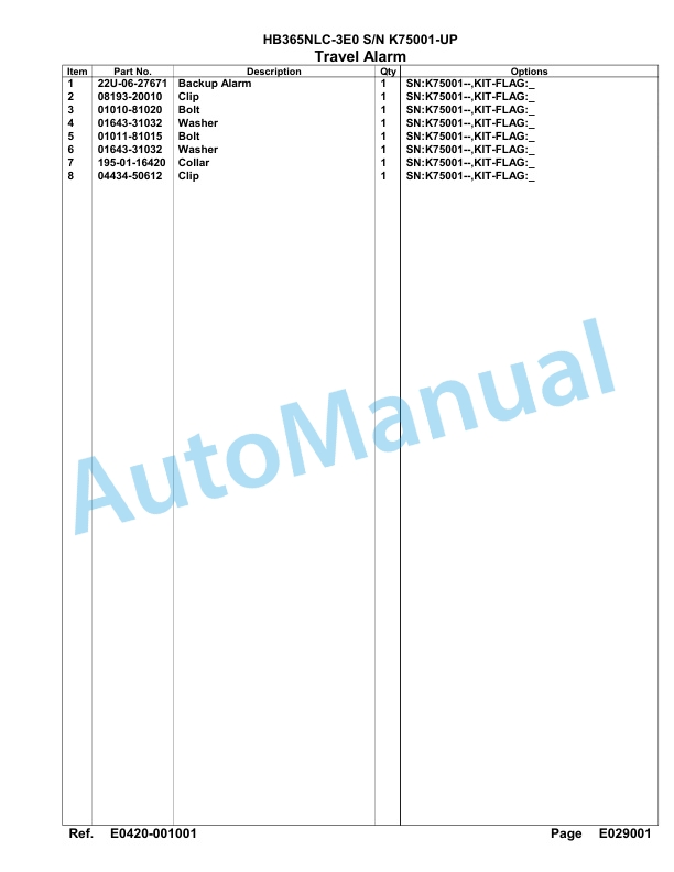 Komatsu HB365NLC-3E0 Parts Manual PC00074u 2 Komatsu HB365NLC-3E0 Parts Manual PC00074u-2