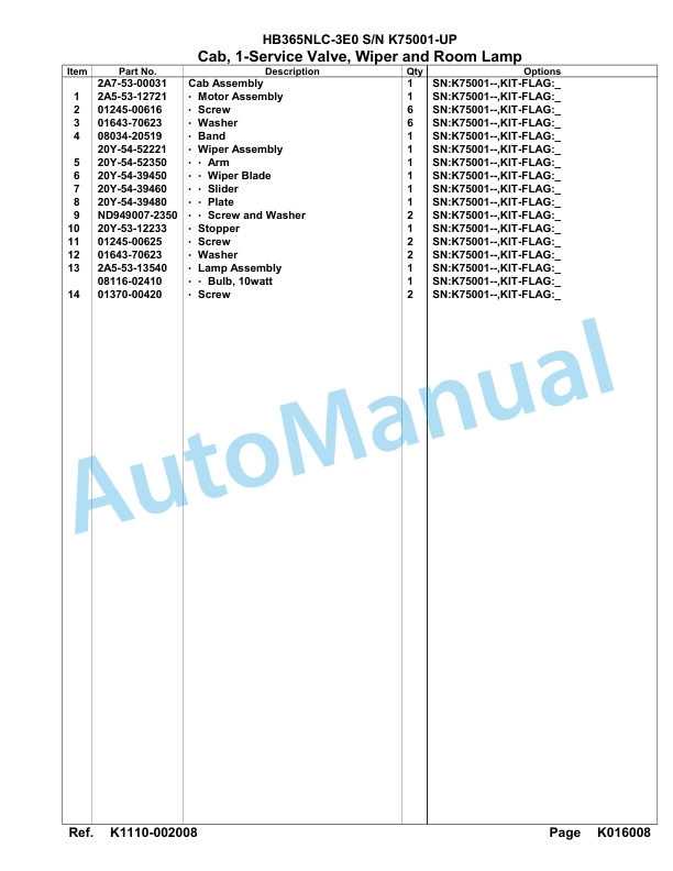 Komatsu HB365NLC-3E0 Parts Manual PC00074u 4 Komatsu HB365NLC-3E0 Parts Manual PC00074u-4