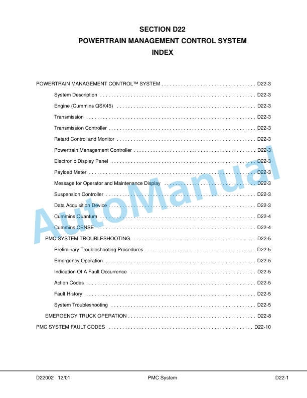Alternative view of Komatsu HD1500-5 Dump Truck Shop Manual CEBM013401