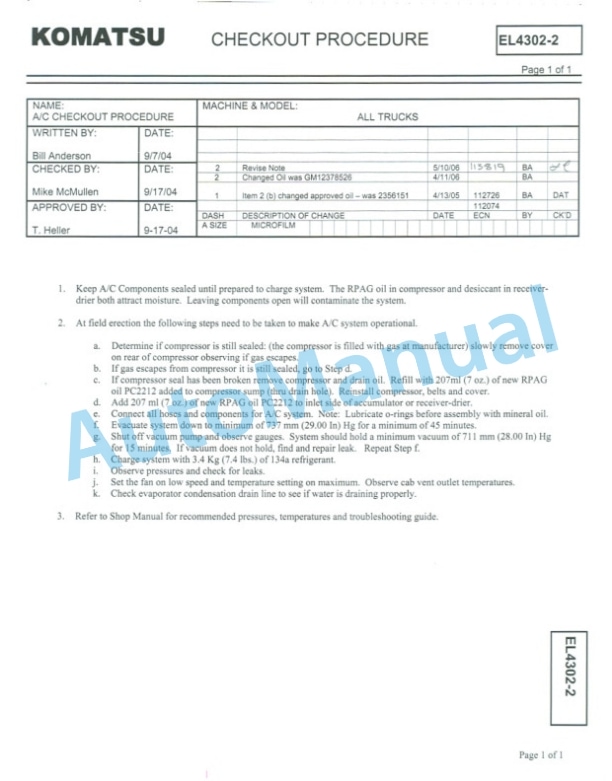 Komatsu HD1500-7 Dump Truck Field Assembly Instruction CEAW004903 4 Komatsu HD1500-7 Dump Truck Field Assembly Instruction CEAW004903 - Image 4