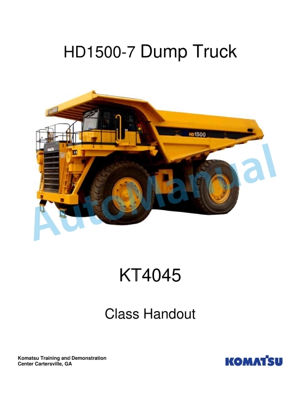 Komatsu HD1500-7 Dump Truck Introduction General Service