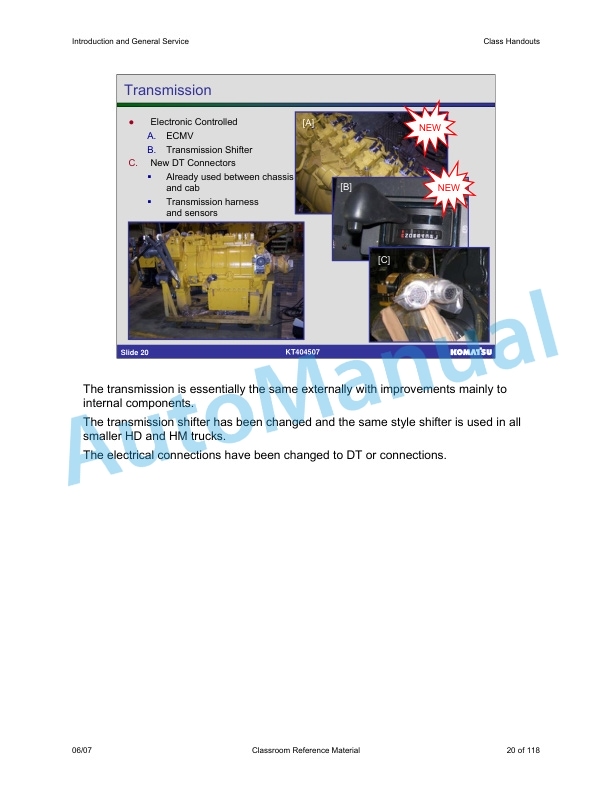 Komatsu HD1500-7 Dump Truck Introduction General Service 2 Komatsu HD1500-7 Dump Truck Introduction General Service-2