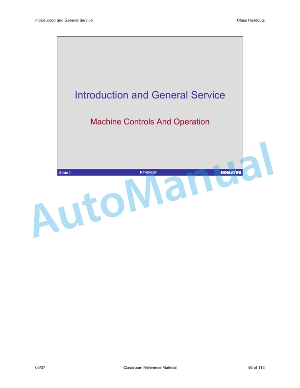 Komatsu HD1500-7 Dump Truck Introduction General Service 5 Komatsu HD1500-7 Dump Truck Introduction General Service-5