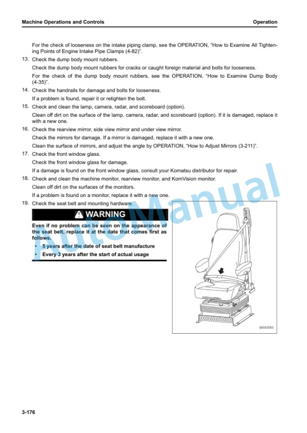 Komatsu HD1500-8E0 Dump Truck Operation and Maintenance Manual TEN01161-00 3 Komatsu HD1500-8E0 Dump Truck Operation and Maintenance Manual TEN01161-00 - Image 3
