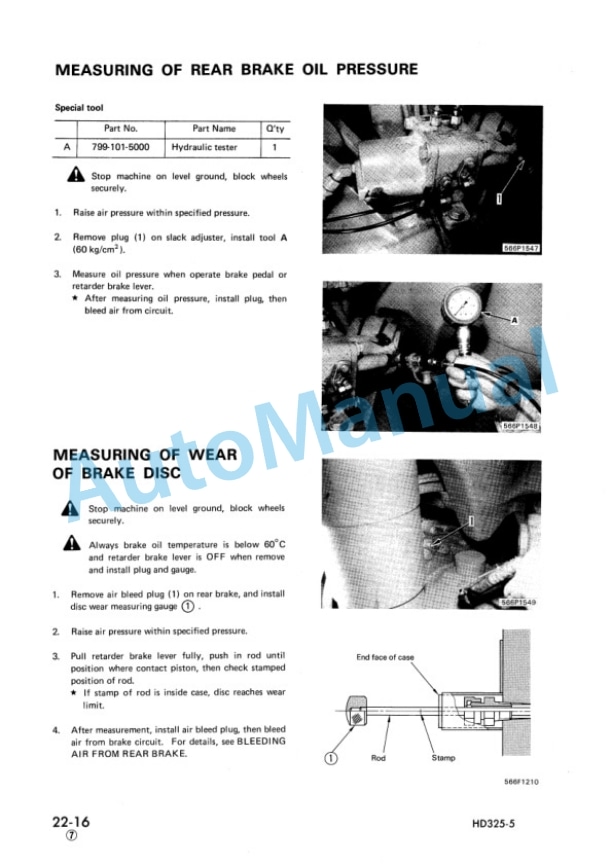 Alternative view of Komatsu HD325-5 Shop Manual SEBM05660510
