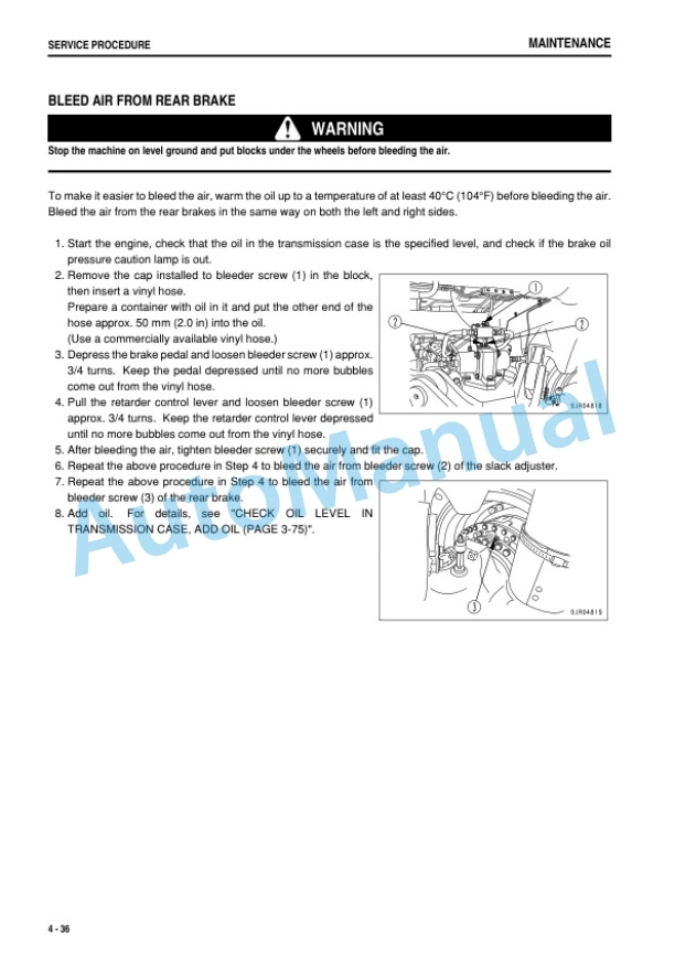 Komatsu HD325-7, HD405-7 Dump Truck Operation and Maintenance Manual PEN01390-07-4