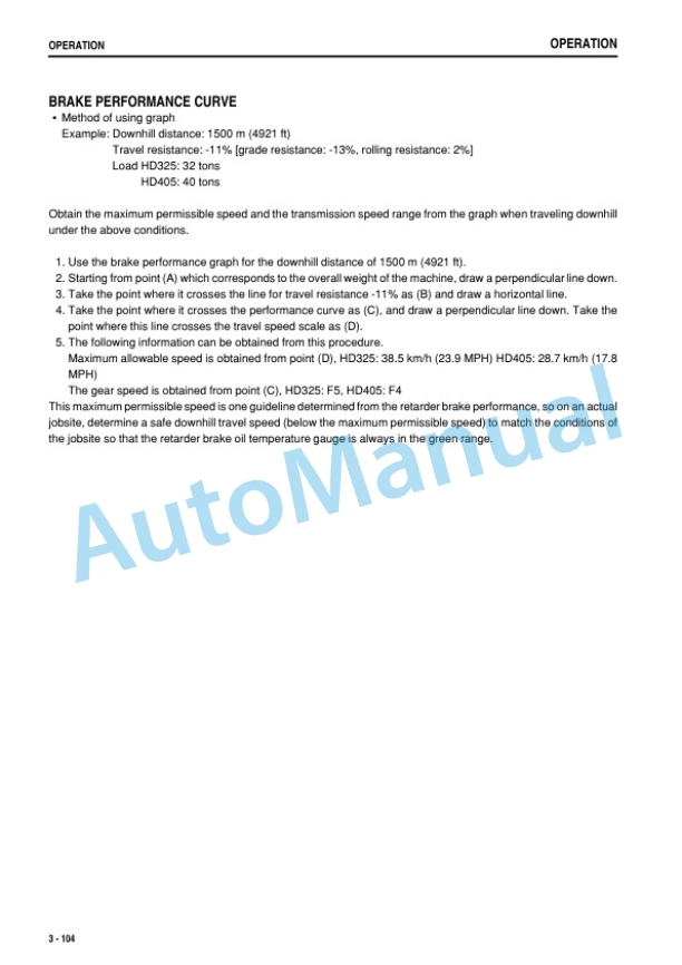 Komatsu HD325-7, HD405-7 Dump Truck Operation and Maintenance Manual TEN00749-11-3