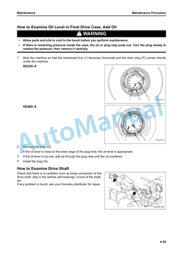 Komatsu HD325-8, HD405-8 Dump Truck Operation and Maintenance Manual TEN01169-00 5 Komatsu HD325-8, HD405-8 Dump Truck Operation and Maintenance Manual TEN01169-00 - Image 5