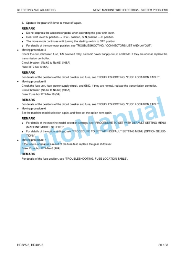 Alternative view of Komatsu HD325-8, HD405-8 Dump Truck Shop Manual SEN06618-04