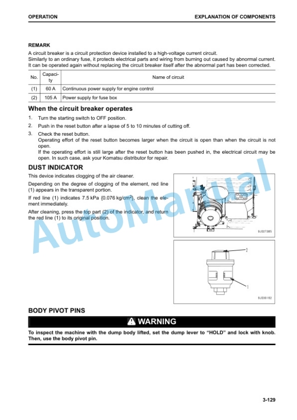 Komatsu HD325-8E0, HD405-8E0 Dump Truck Operation and Maintenance Manual EENAM03790 3 Komatsu HD325-8E0, HD405-8E0 Dump Truck Operation and Maintenance Manual EENAM03790 - Image 3