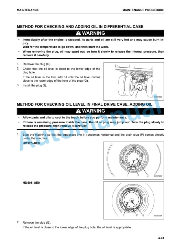 Komatsu HD325-8E0, HD405-8E0 Dump Truck Operation and Maintenance Manual EENAM03790 5 Komatsu HD325-8E0, HD405-8E0 Dump Truck Operation and Maintenance Manual EENAM03790 - Image 5