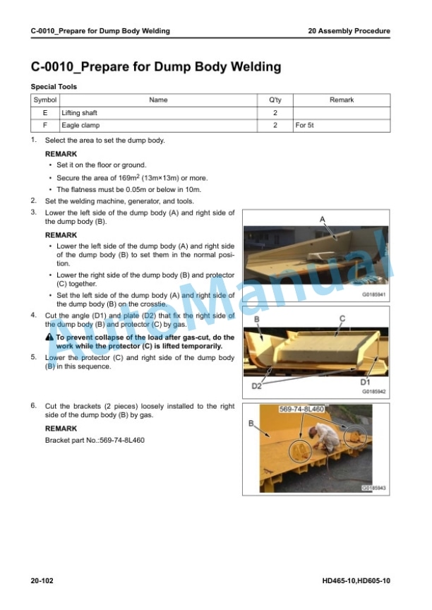 Komatsu HD465-10, HD605-10 Dump Truck Field Assembly Instruction GEN00270-00 5 Komatsu HD465-10, HD605-10 Dump Truck Field Assembly Instruction GEN00270-00 - Image 5
