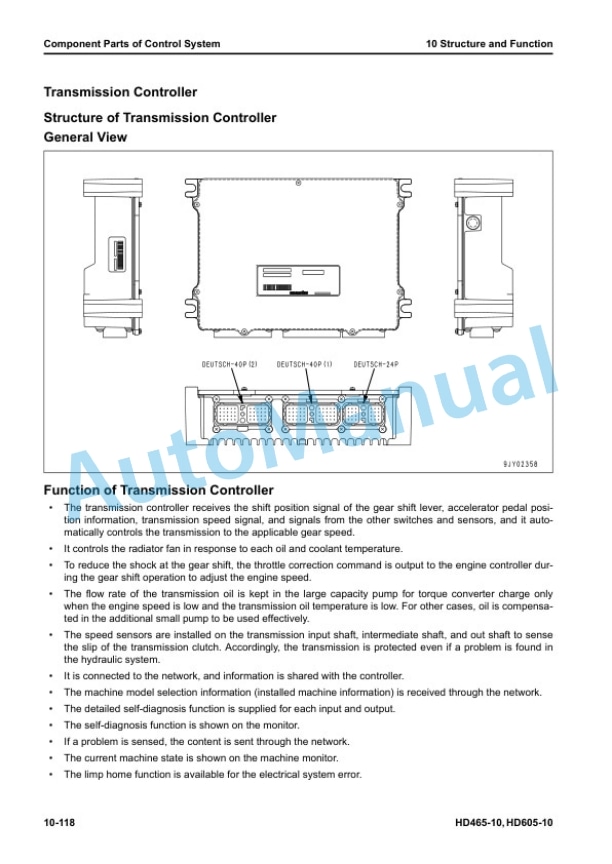 Komatsu HD465-10, HD605-10 Dump Truck Shop Manual SEN06976-00 3 Komatsu HD465-10, HD605-10 Dump Truck Shop Manual SEN06976-00 - Image 3