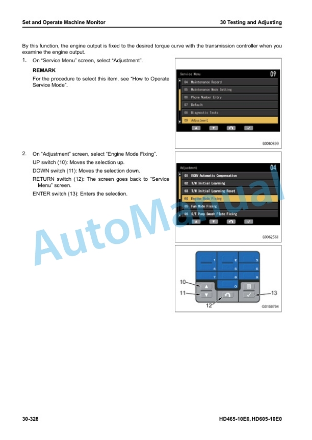 Alternative view of Komatsu HD465-10E0, HD605-10E0 Dump Truck Shop Manual SEN06981-00