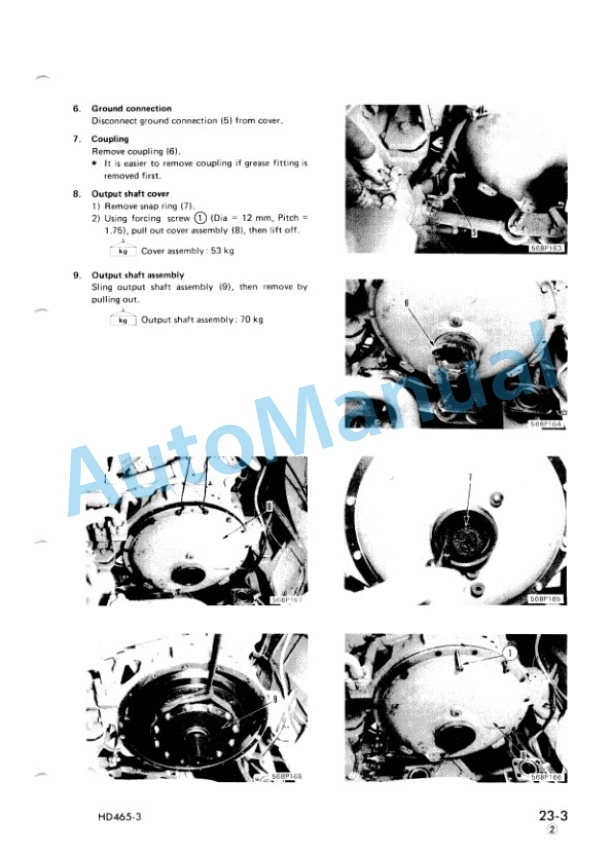 Alternative view of Komatsu HD465-3 Shop Manual SEBM0569S308